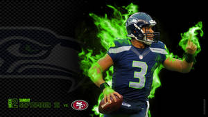 Glowing Green Seahawks Player Wallpaper