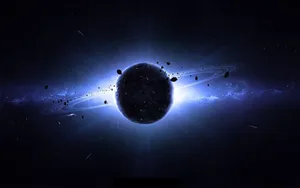 Glowing Planet Saturn Wallpaper