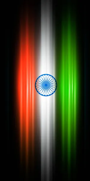 Glowing Vertical Lights Indian Flag 4k Wallpaper