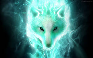 Glowing White Arctic Wolf Animal Wallpaper