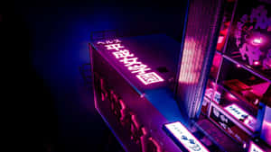 Go With The Flow With A Sleek And Stylish Purple Neon Aesthetic Computer! Wallpaper