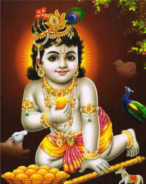 God Mobile Krishna Hindu Deity Symbolisms Wallpaper