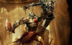God Of War Iii Kratos Fighting Enemies Wallpaper