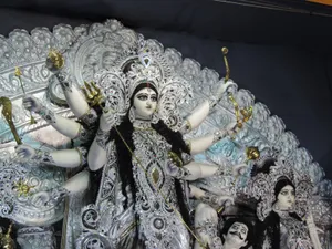 Goddess Durga Idol Multi Armed Deity Wallpaper