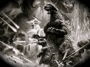 Godzilla 4k Black And White Wallpaper