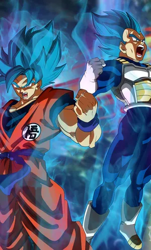 Goku And Vegeta Dragon Ball Z Blue Aura Wallpaper