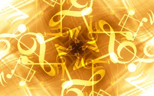 Gold Abstract Music Note Wallpaper