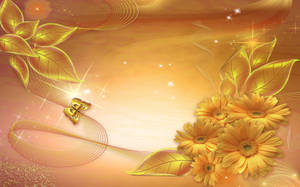 Gold Flowers Wallpaper