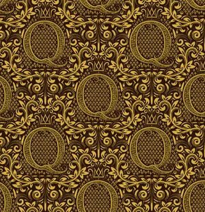 Gold Letter Q Pattern Wallpaper
