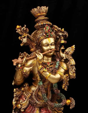 Gold Lord Krishna 3d Wallpaper