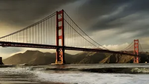 Golden Gate Bridge Bay Dark Storm Clouds Wallpaper