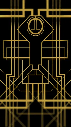 Golden Lines Art Deco Iphone Wallpaper