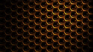 Golden Metal Mesh Hexagon Wallpaper