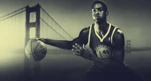 Golden State Warrior Basketball Playerand Bridge Wallpaper
