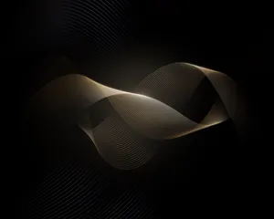 Golden Waves Background Black Wallpaper
