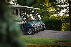 Golf Carts On Road Wallpaper