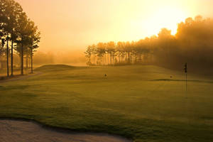 Golf Course In The Fog Wallpaper