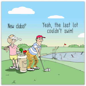 Golf Humor New Clubs Cartoon Wallpaper