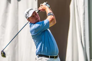 Golfer Swing Action Shot Wallpaper