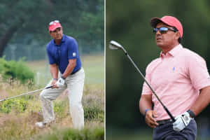 Golfer Tom Pernice Jr Action Shots Wallpaper