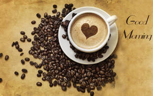 Good Morning Coffee Heart Wallpaper