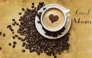 Good Morning Coffee Heart Wallpaper
