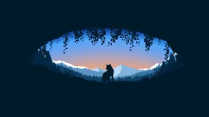 Google Desktop Wolf Silhouette Wallpaper