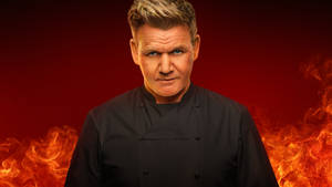 Gordon Ramsay Flames Portrait Wallpaper