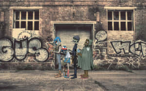Gorillaz 4k Graffiti Wall Wallpaper