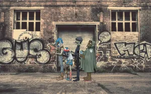 Gorillaz 4k Graffiti Wall Wallpaper