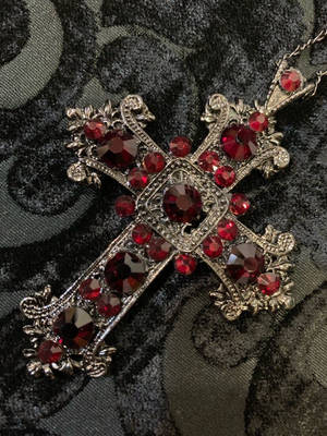 Gothic Red Crystal Cross Wallpaper
