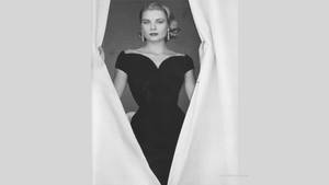 Grace Kelly Opening Curtains Wallpaper