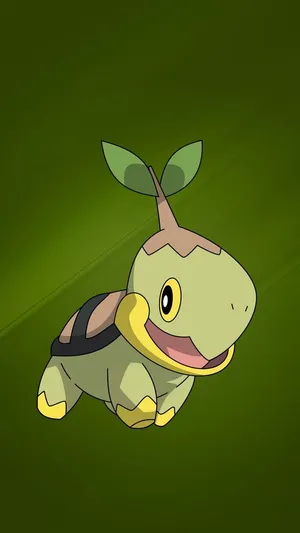 Gradient Green Turtwig Iphone Wallpaper
