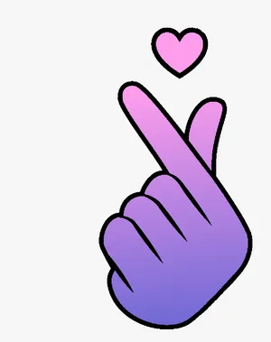 Gradient Illustration Korean Finger Heart Wallpaper