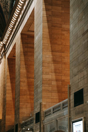 Grand Central Station Brick Pillars Wallpaper