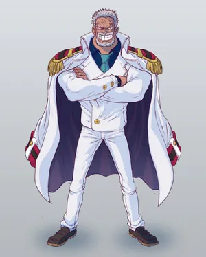 Grand Hero Of Navy, Monkey D Garp In Action Wallpaper