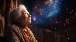 Grandma_ Gazing_at_ Cosmos Wallpaper