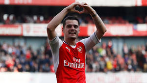 Granit Xhaka Heart Hand Wallpaper
