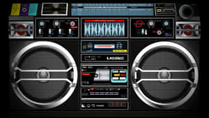 Graphic Art Classic Black Boombox Wallpaper