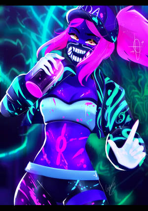 Graphic Art Lol Kda Akali Wallpaper