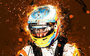 Graphic Orange Fernando Alonso Wallpaper