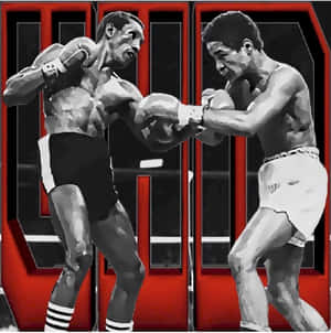 Graphic Poster Of Antonio Cervantes And Wilfred Benítez Wallpaper