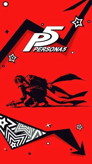 Graphic Red And Black Persona 5 Phone Wallpaper