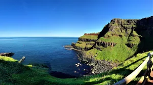 Grassy Coastline In Northern Ireland Wallpaper