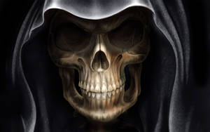 Gray Skeleton In Hood Wallpaper