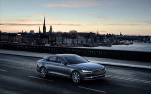 Gray Volvo Sedan Dark Photography Wallpaper