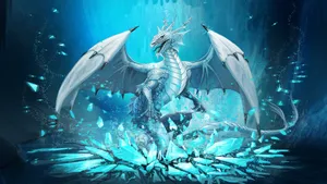 Gray Water Dragon Cracked Crystals Wallpaper