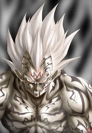 Grayscale Dragon Ball Majin Vegeta Smile Wallpaper