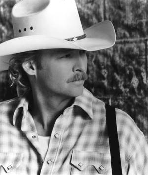 Grayscale Side Profile Of Alan Jackson Wallpaper