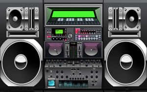 Great Classic Boombox Graphic Art Wallpaper